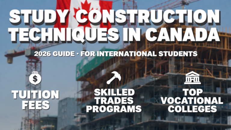 Study Construction Techniques in Canada for International Students (2026 Guide): Tuition Fees, Skilled Trades Programs & Top Vocational Colleges