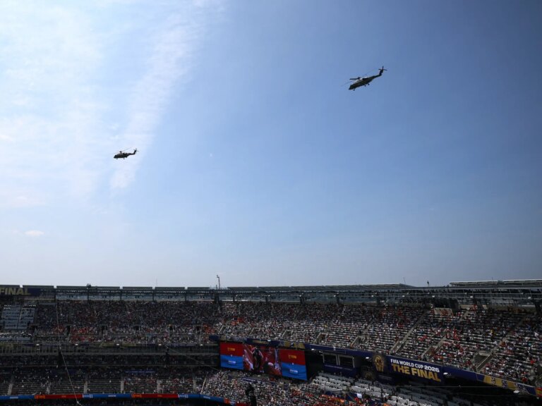 A bird’s-eye view as Donald Trump arrives for the World Cup final | World Cup 2026
